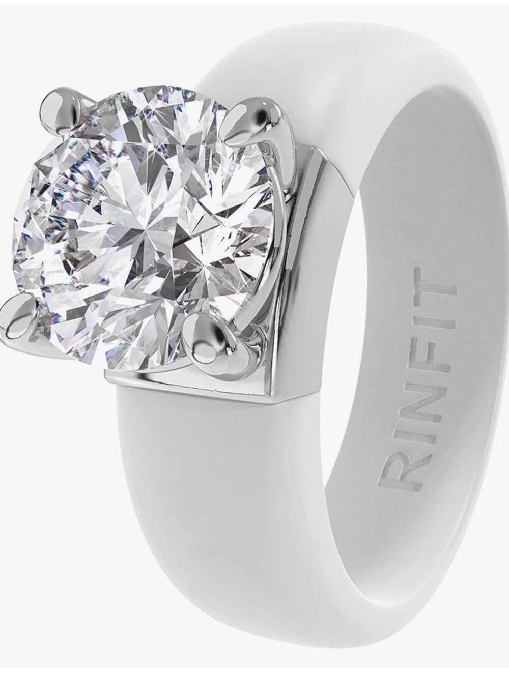 White Silicone Ring for Women - Comfortable Everyday Band